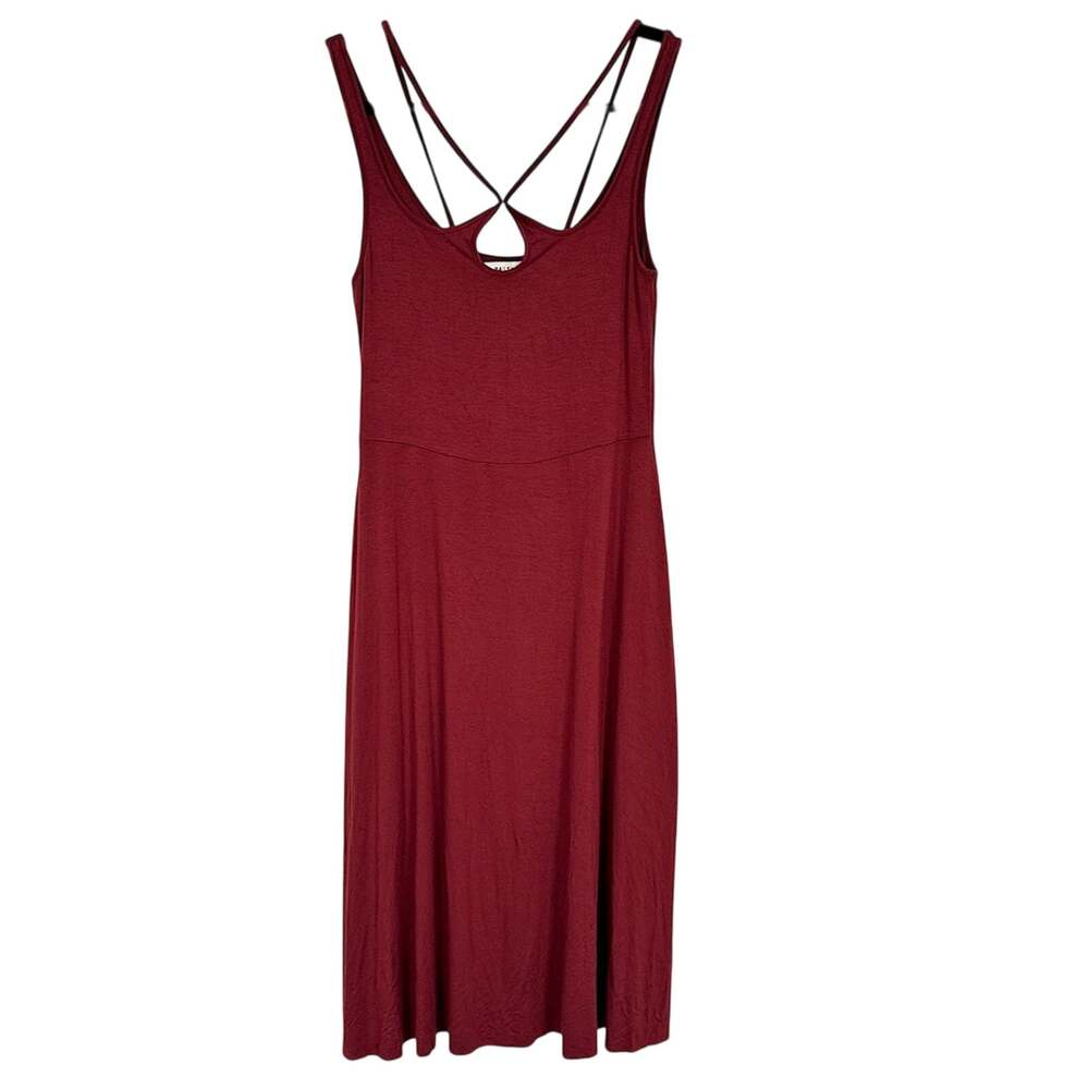Bailey 44 Burgundy Red Strappy Baddie Mini Dress S Sleeveless Stretch Casual